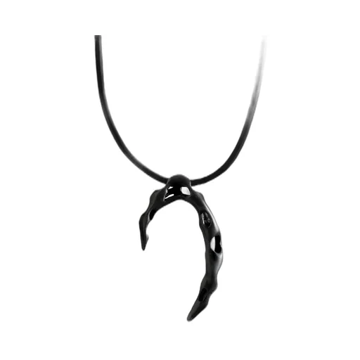 Tin Alloy/Leather Caustics Pendant/Black