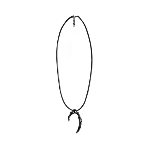 Tin Alloy/Leather Caustics Pendant/Black