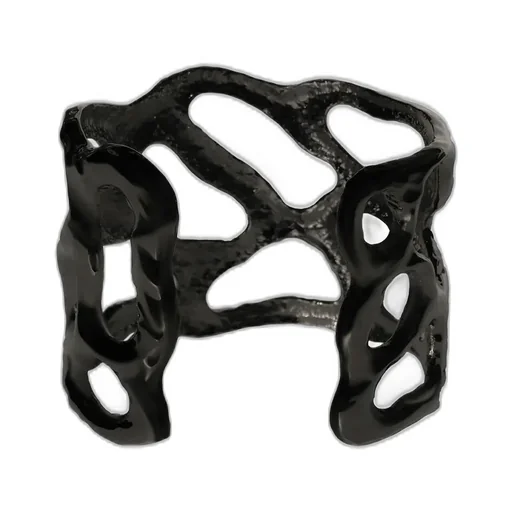 Tin Alloy Gun Metal Caustics Bangle/Black