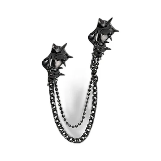Brass Gunmetal Spike Noir Brooch