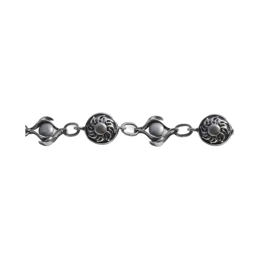 Tin Alloy Bkrhod Sun Chain/Silver