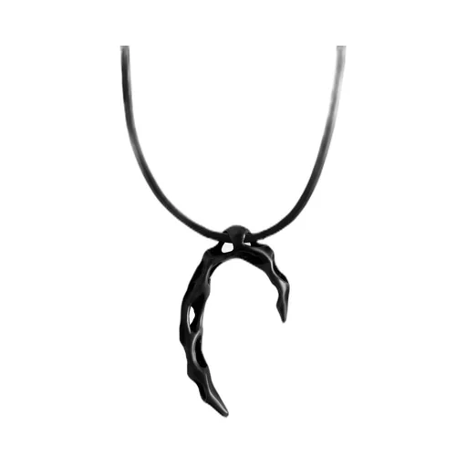 Tin Alloy/Leather Caustics Pendant/Black