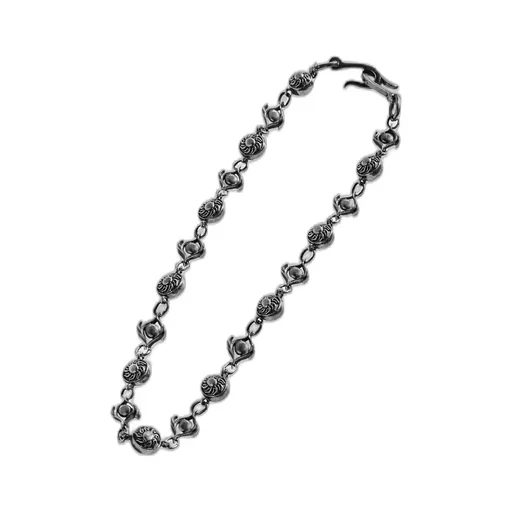 Tin Alloy Bkrhod Sun Chain/Silver