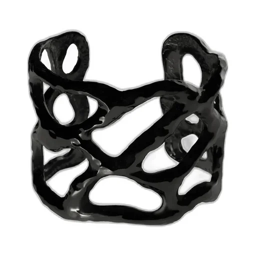 Tin Alloy Gun Metal Caustics Bangle/Black