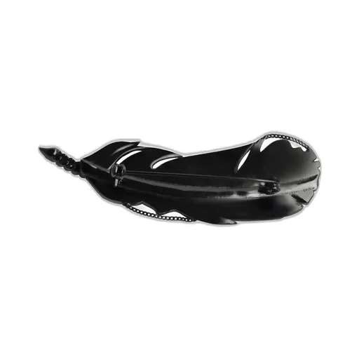Brass Gun Willow Brooch Blk