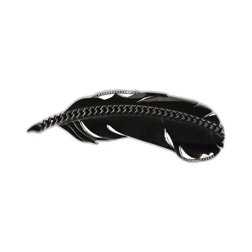 Brass Gun Willow Brooch Blk
