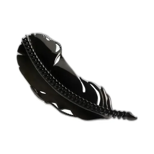 Brass Gun Willow Brooch Blk
