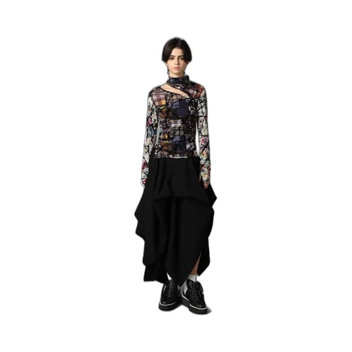 Double Satin Layered Skirt