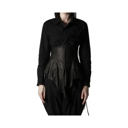 Tied Wrinkle Leather Bustier