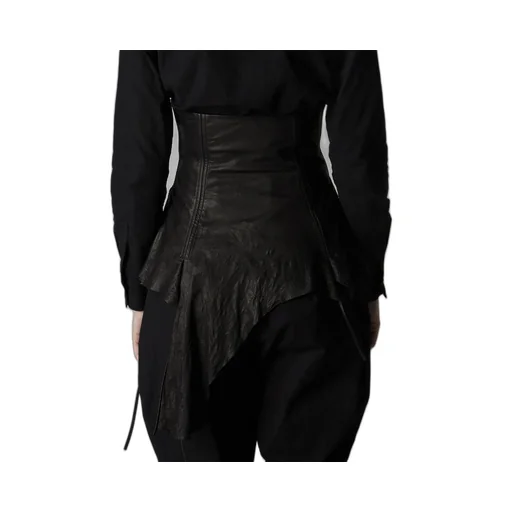 Tied Wrinkle Leather Bustier