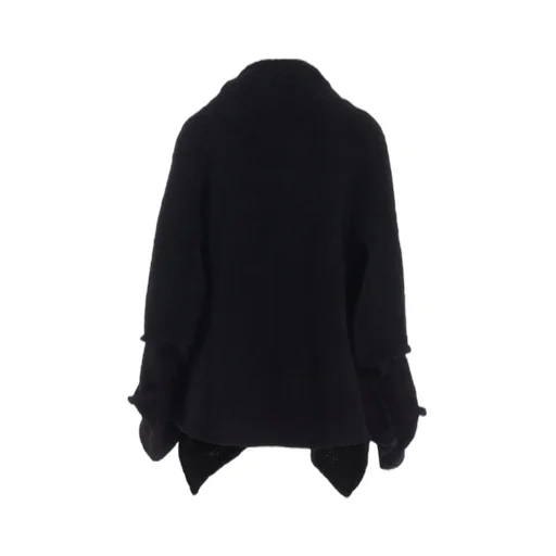 Loop Inlay Frilled Collar Jacket