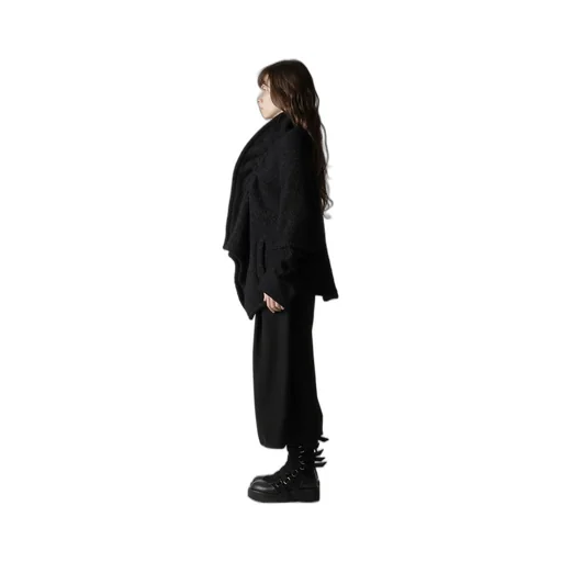 Loop Inlay Frilled Collar Jacket