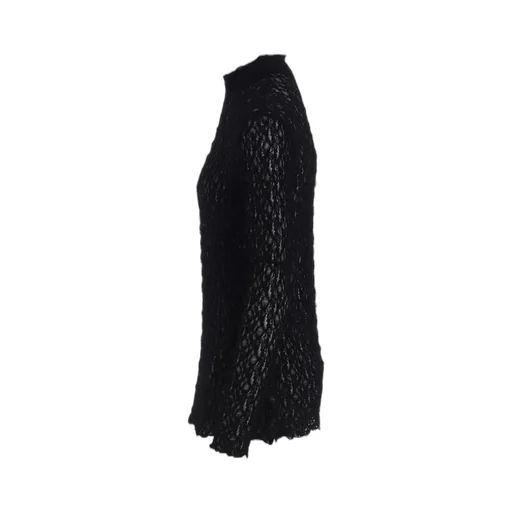 Flower Shirring High Neck Pullover