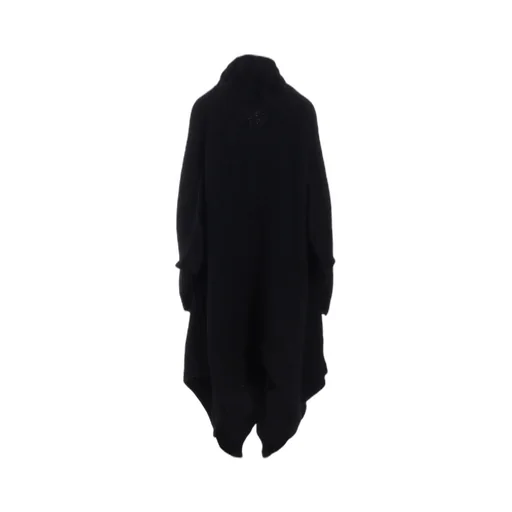 Loop Inlay Frilled Collar Long Jacket