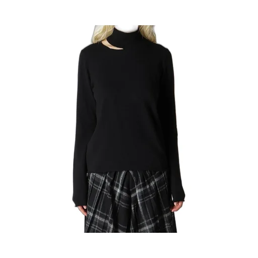 Cashmere Single Jersey High Neck Slit Knit