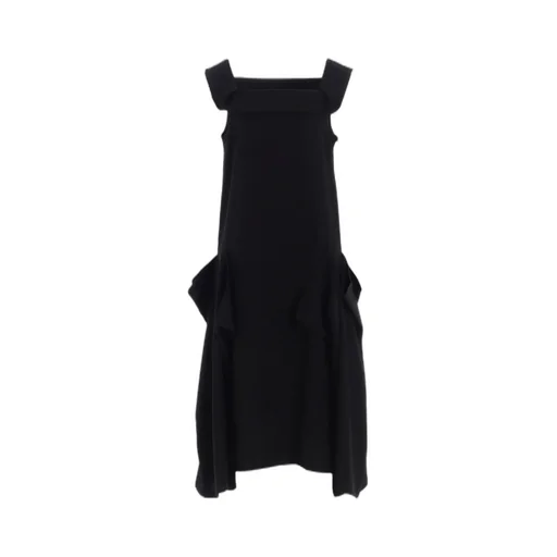 Double Satin Square Frill Dress A