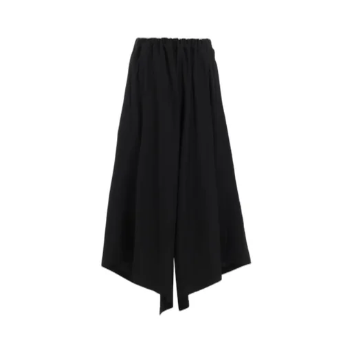 Double Satin Wide Pants With Waist Tab A