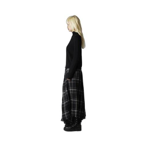 Cashmere Single Jersey High Neck Slit Knit
