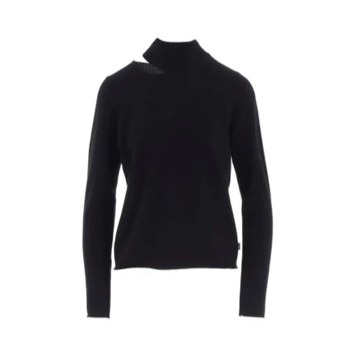 Cashmere Single Jersey High Neck Slit Knit