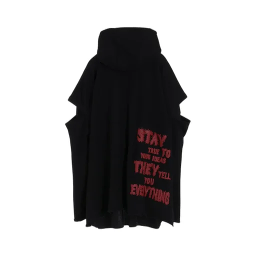 Stay True Print Layered Short Hoodie