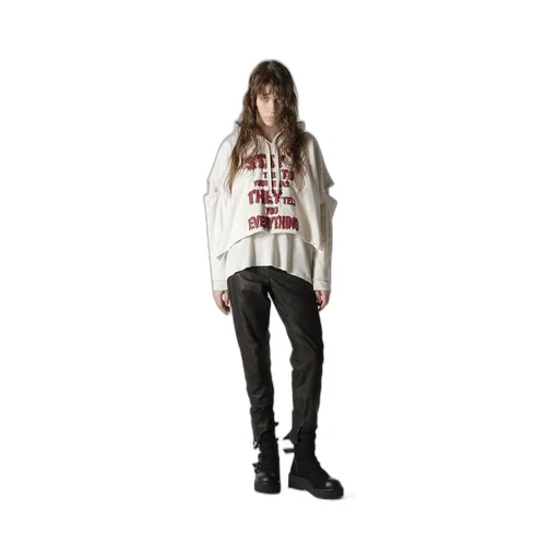 Stay True Print Layered Short Hoodie