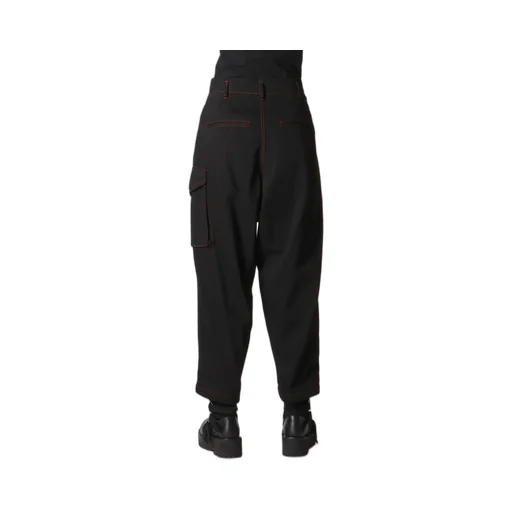 Black Denim Tab Pants
