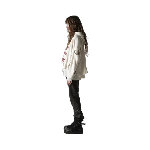Stay True Print Layered Short Hoodie