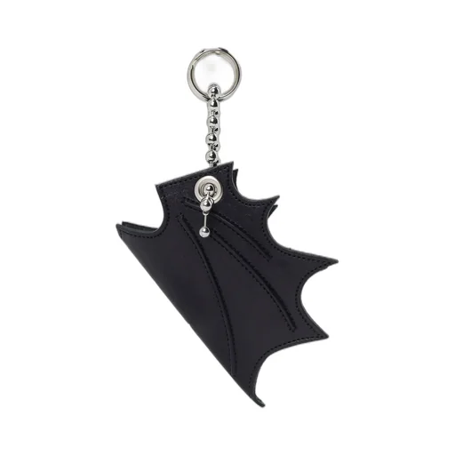 Tanned Leather Bat Designed Key Case