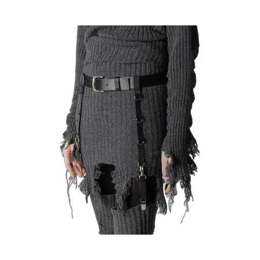 Matte Glass Leather Harness Belt