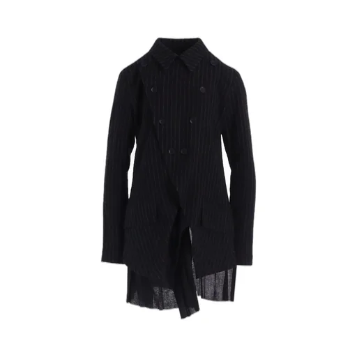 Stripe Gauze Pleats Designed Jacket