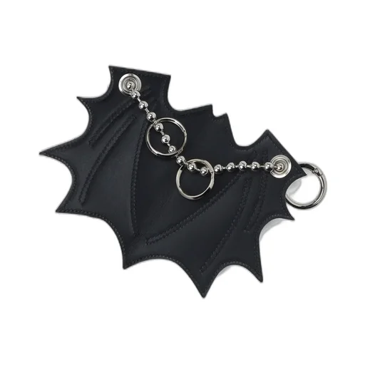 Tanned Leather Bat Designed Key Case
