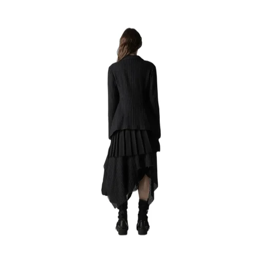 Stripe Gauze Pleats Designed Jacket