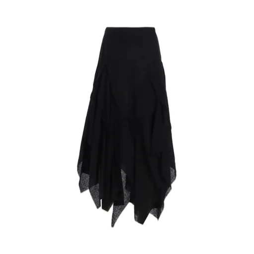 Wool Gauze Frilled Skirt