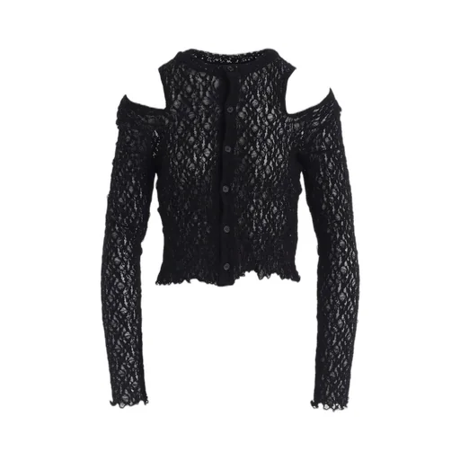 Flower Shirring Slit Cardigan