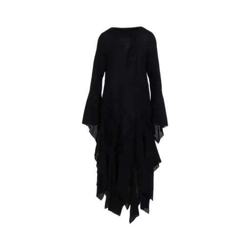Wool Gauze Frilled Dress