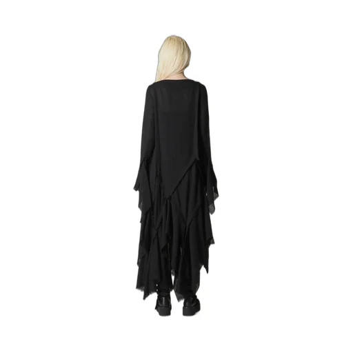 Wool Gauze Frilled Dress