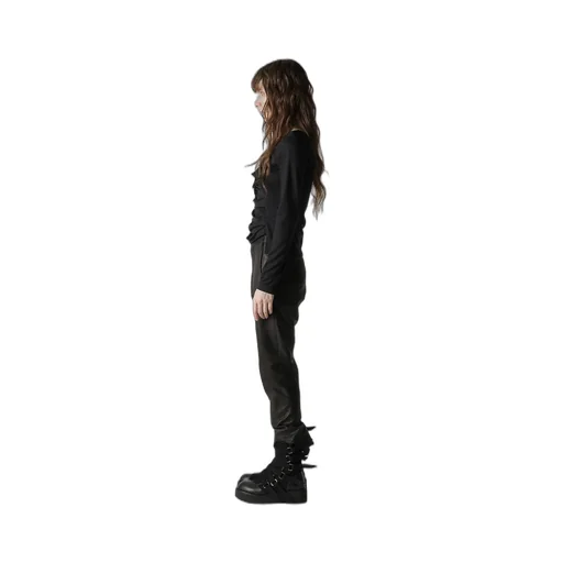 Plain Stitch Slit Cross T-Shirt