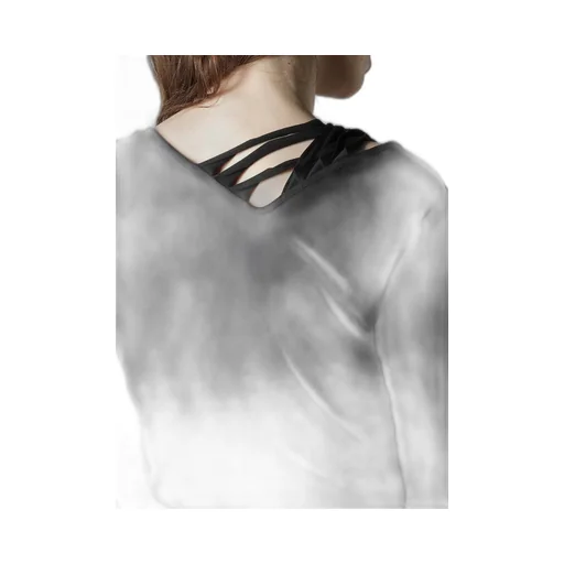 Plain Stitch Slit Cross T-Shirt