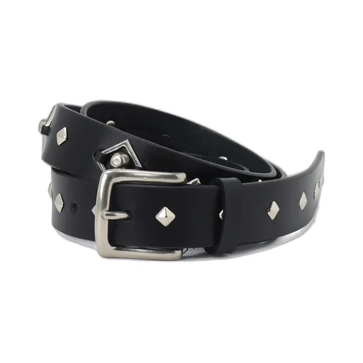 Oil Tanned Leather Square Dots Belt