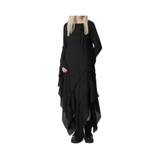 Wool Gauze Frilled Dress