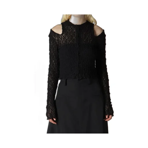 Flower Shirring Slit Cardigan