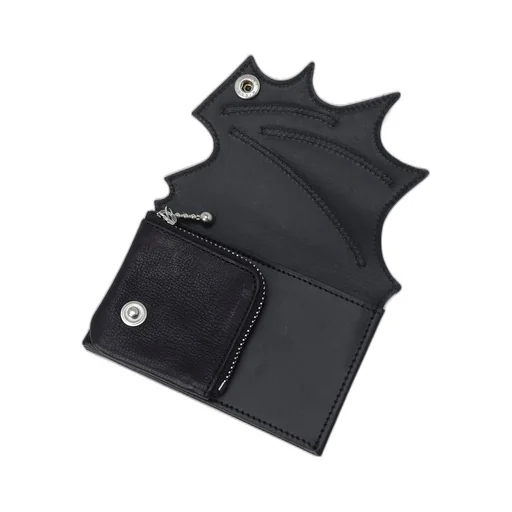 Tanned Leather Bat Designed Wallet
