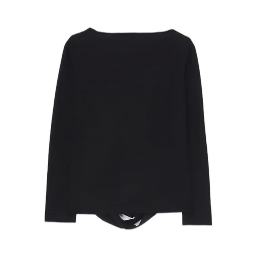 Plain Stitch Slit Cross Long T-Shirt