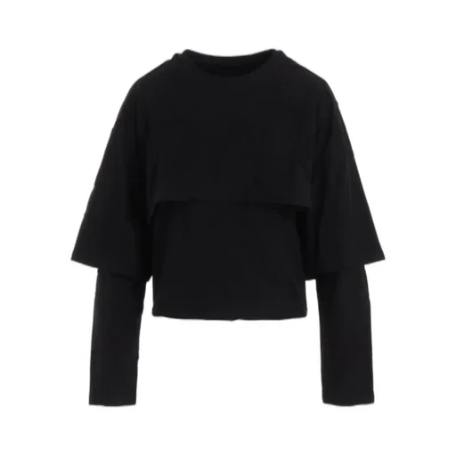 Tuck Jacquard Layered Separate Long Sleeve T-Shirt