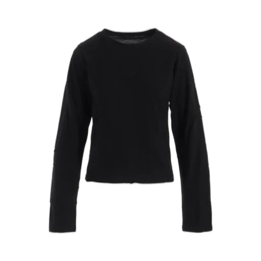 Tuck Jacquard Layered Separate Long Sleeve T-Shirt
