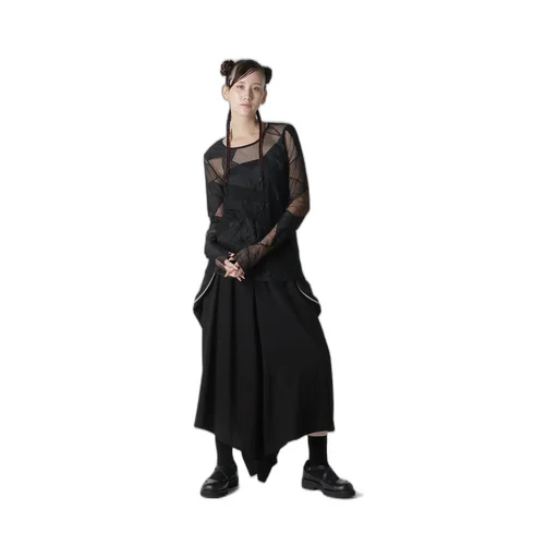 Geometric Net Slim Long Sleeve T-Shirt