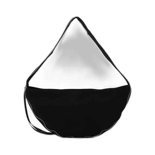 Black Denim Round Zip Bag