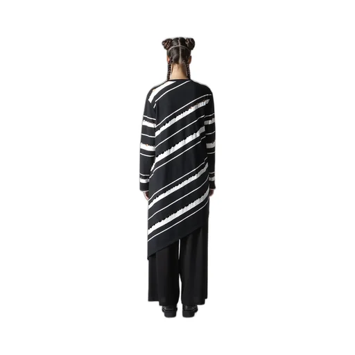 Holed Border Pattern Square Hem Cardigan