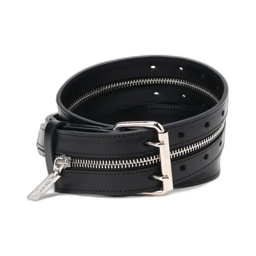 Mat Oil Leather Zip Open Belt