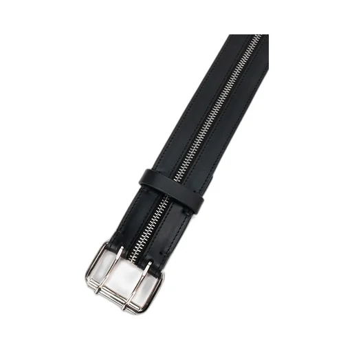 Mat Oil Leather Zip Open Belt